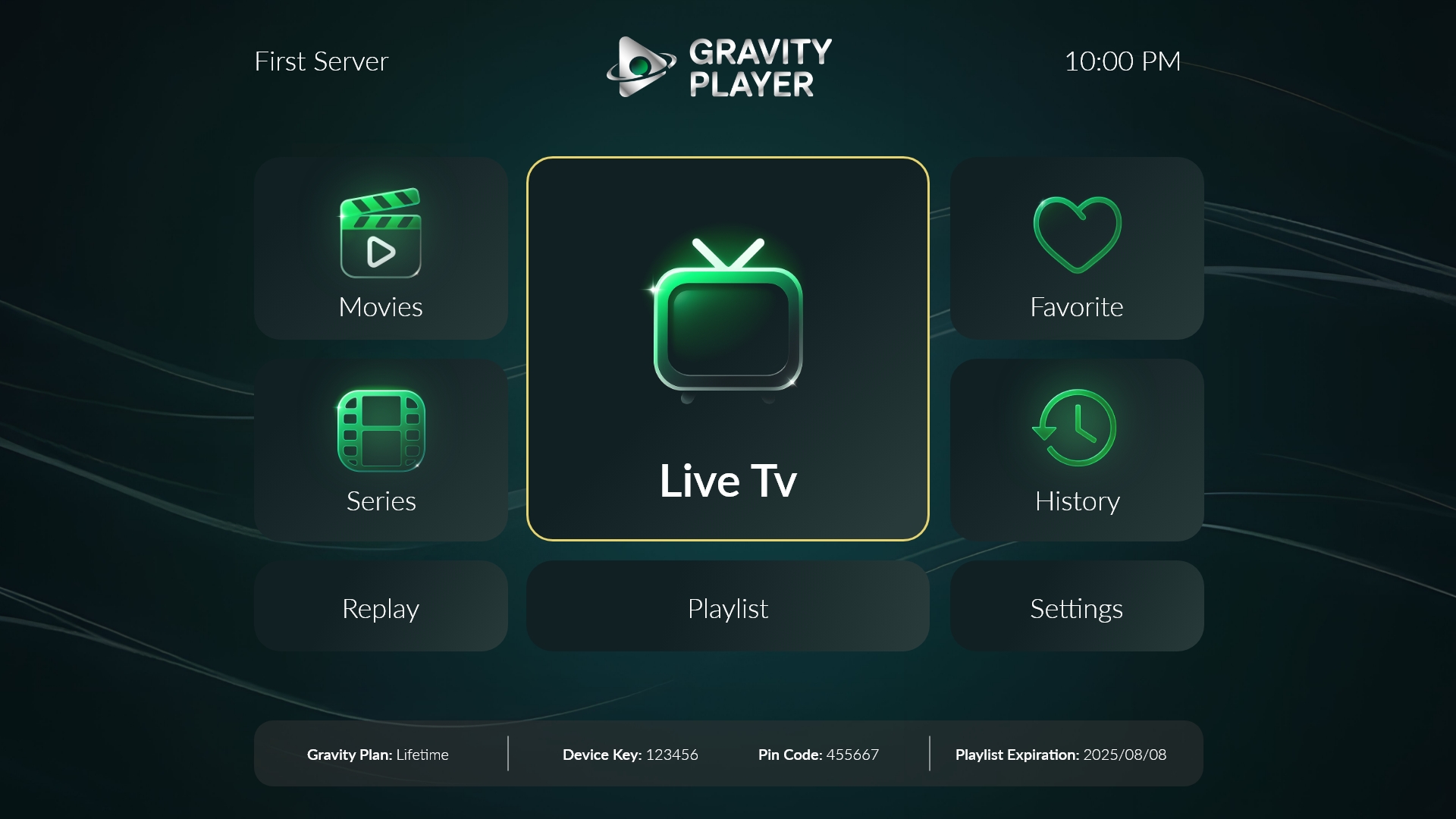 Gravity IPTV Interface